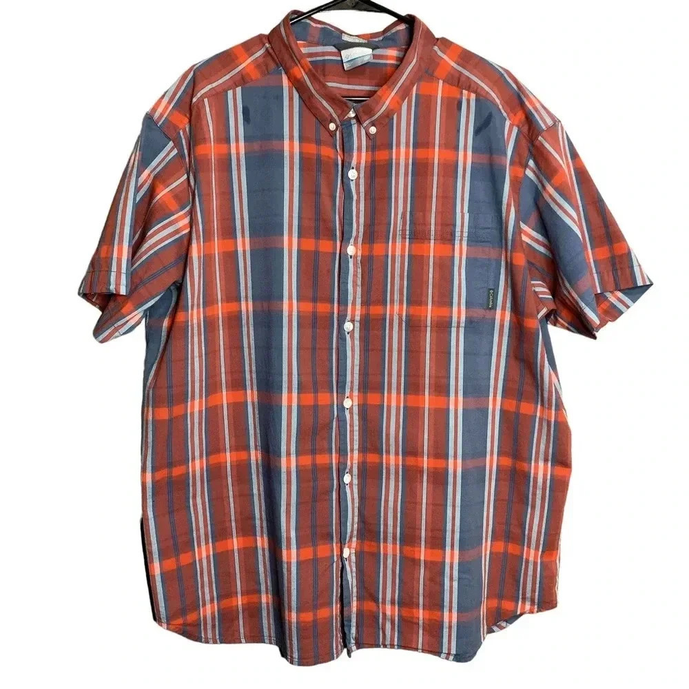 Columbia Men’s Shortsleeve Button Down Shirt Regular Fit Size XXL